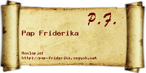 Pap Friderika névjegykártya