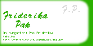 friderika pap business card